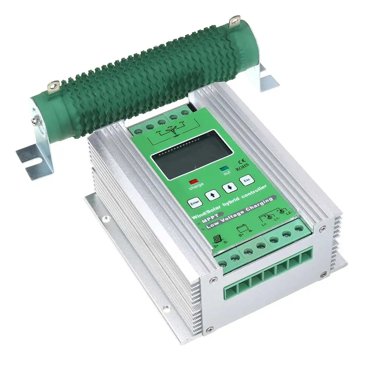

12V/24V MPPT Wind Solar Hybrid Boost Charge Controller Apply for 300W 600W Wind Generator Solar Panel Auto LCD Display Dump Load