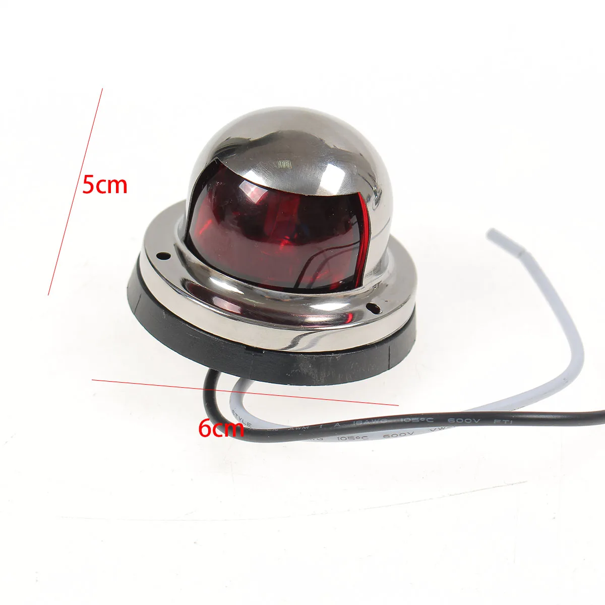 2x Red Green 6cm 12V Stainless Steel Marine Boat LED Yacht Bow Navigation Light