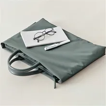 Men Women Briefcases Ladies Handbag Korean Simple Fashion Briefcase Unisex 14 Inch Laptop Bag Oxford Cloth Bag Soild Schoolbag