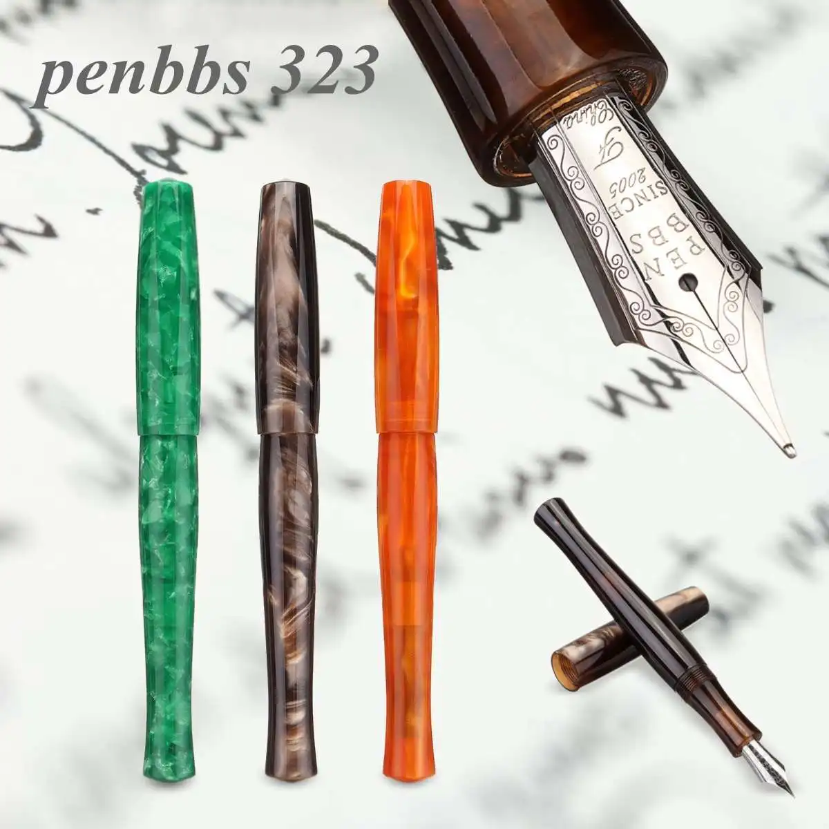

PENBBS 323 Fine Nib Fountain Color Handmade Screw Cap Smooth Fountain Pen Birthday Gift For Children Kids