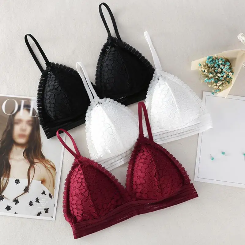 

New Arrival Fashion Women Bra Sexy Deep V French Style Soft Ladies Bra Back Clasp Lace Lightweight Breathable