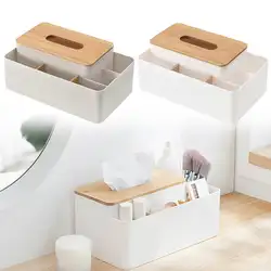 Коробка для салфеток держатель с бамбуковой крышкой креативный современный Настольные Ящики для хранения пульт дистанционного