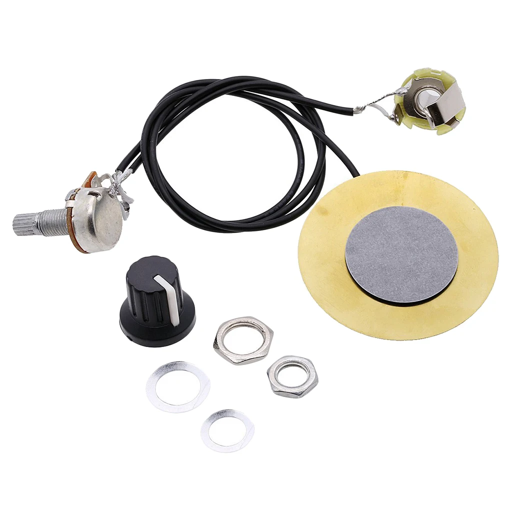 

50mm Guitar Pickup Piezo Transducer Prewired Amplifier with Output Jack