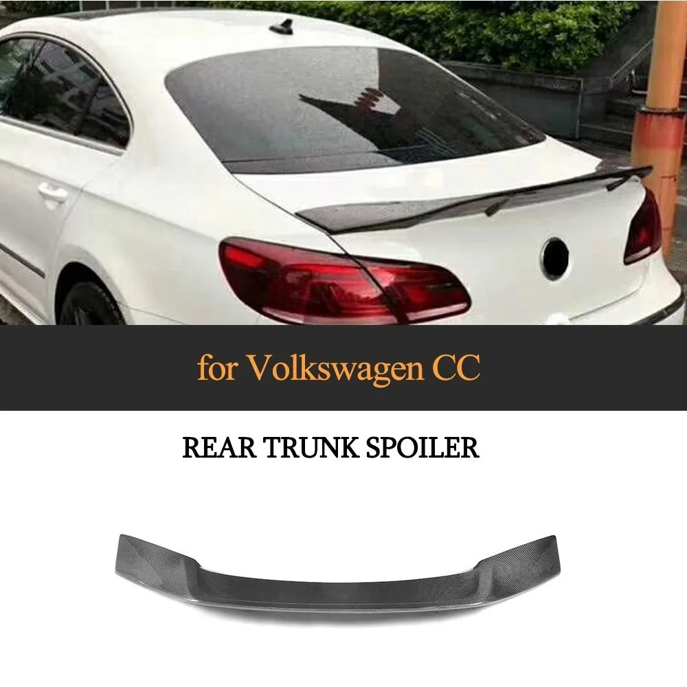 Carbon Fiber Rear Trunk Lip Spoiler For Volkswagen CC 2009 2018 R Style