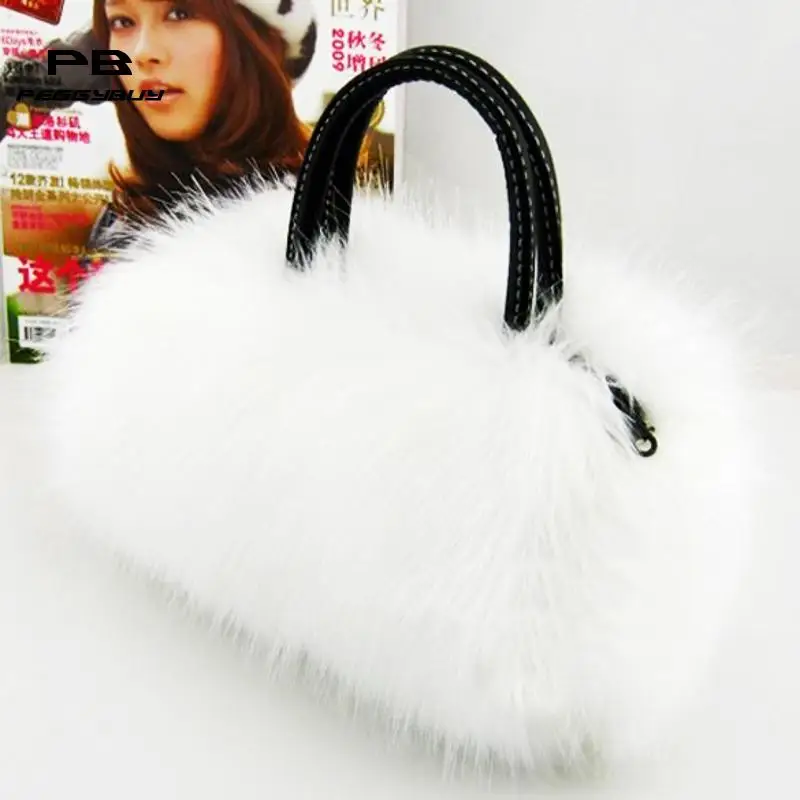New Lovely Faux Rabbit Fur bags Small Messenger Bag for Women Crossbody