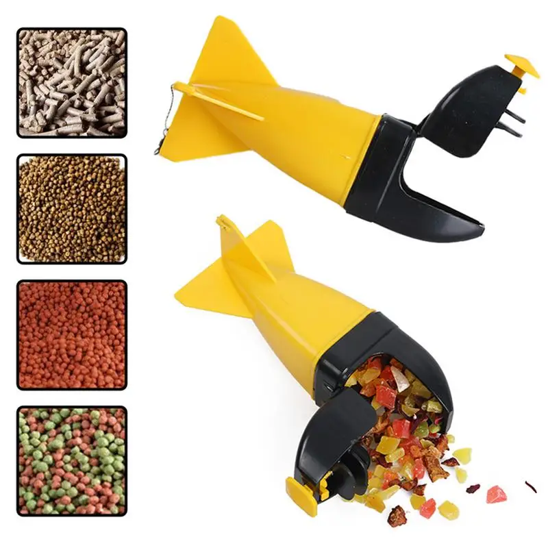 

Sea Fishing Conspicuous New Long-Range Fishing Bait Container Fish Feeder Sling Sinking Plastic Carp Rocket Feeder Trap System