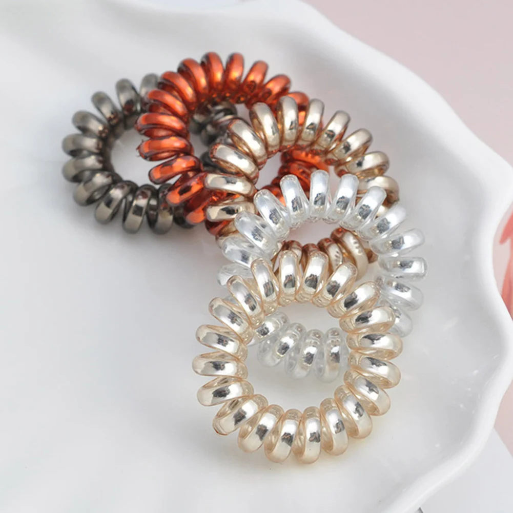 5 pcs سلك الهاتف خط أربطة مرنة العلاقات الشعر Scrunchy الربيع شريط مطاطي الكورية نمط ذيل الحصان حامل إكسسوارات الشعر