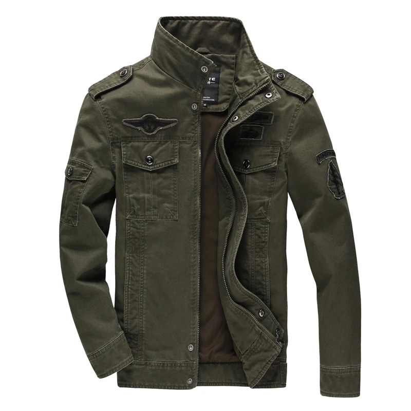 Brand Clothing Mens streetwear bomber jacket men Cargo Jacket Caot Casual Cotton Military Jacket Solid Color Plus Size M-6XL