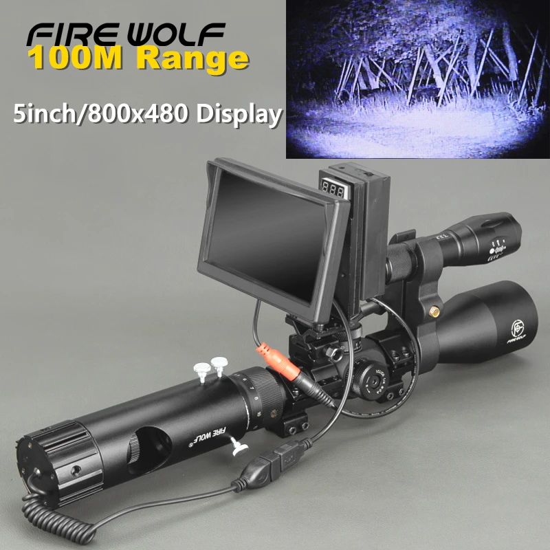 

100M Range DIY Digital Night Vision Rilfe Scope with LED Torch for Night Hunting Gear Night Vision Sight Hot Sale