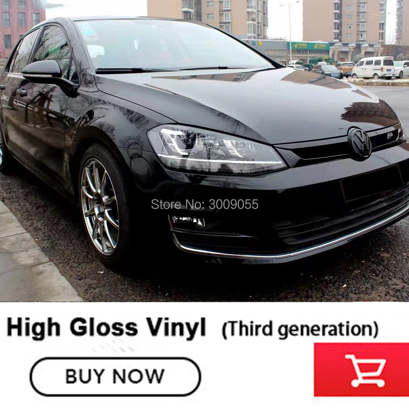 

Third generation Gloss Vinyl Wrapping Film Ultra Glossy Black Vinyl Wrap Foil Sticker Bubble Free For Car Styling 17 colors