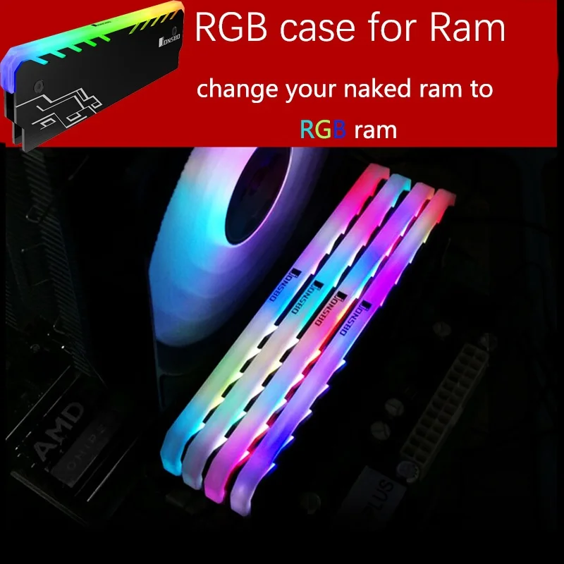 

Aluminum Alloy For RAM Heatsink Cooling Shell RGB 265 Light Effect Memory Coolingi Radiator Glow Desktop Memory Cooling Vest