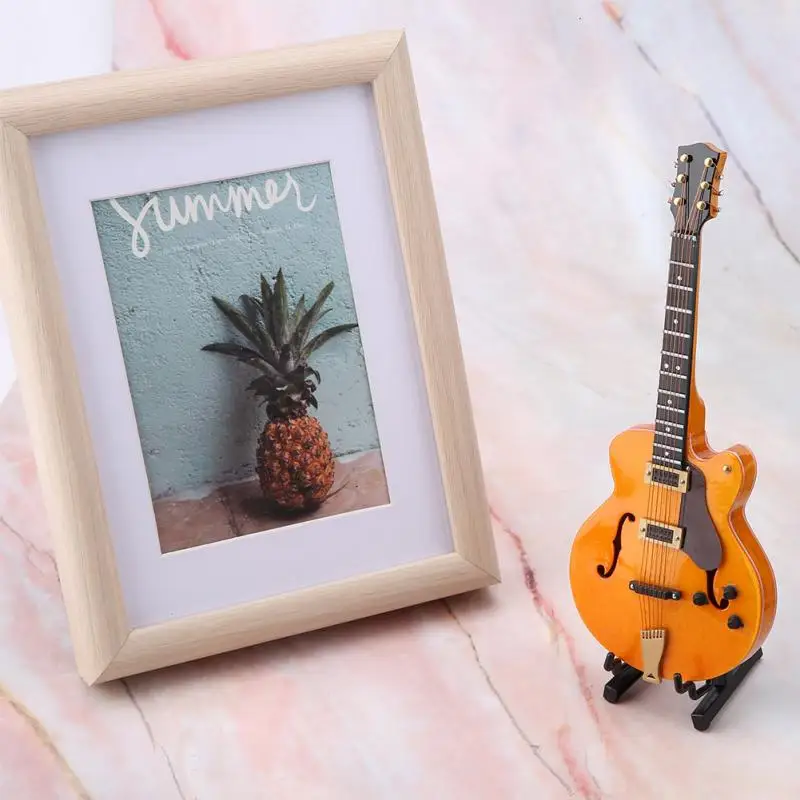 

Top Quality Miniature Guitar Replica with Stand and Case Instrument Model Ornaments Home Office Decor Fashion Christmas Gift