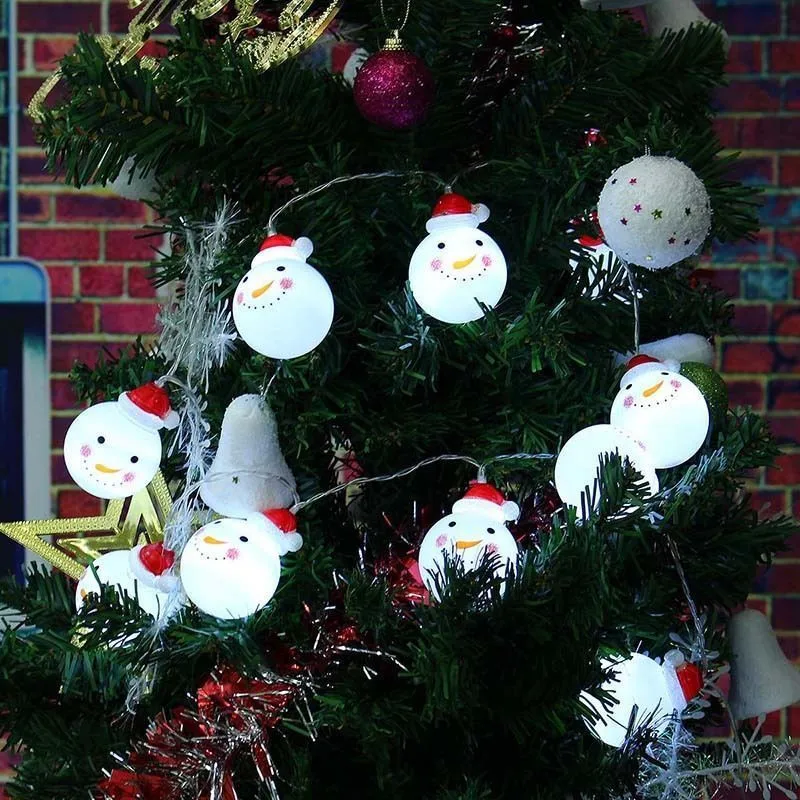 

New Cute Small Snowmen LED String Fairy Lights Xmas Party Spring Battery Home Christmas Tree Decoration
