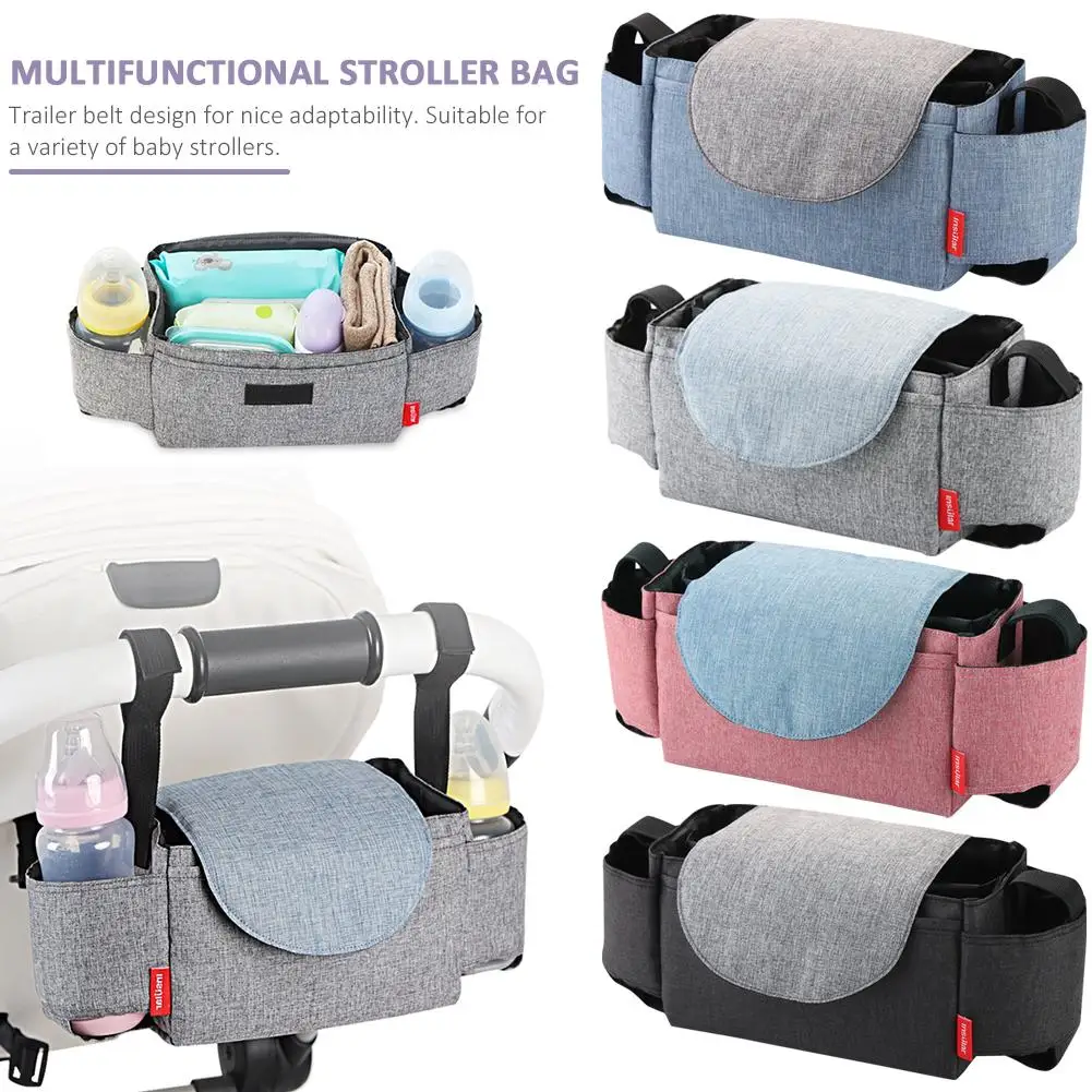 Black Stroller Insulated Cup Holder Pouch Baby Pram Stroller Bottle Bag LC 