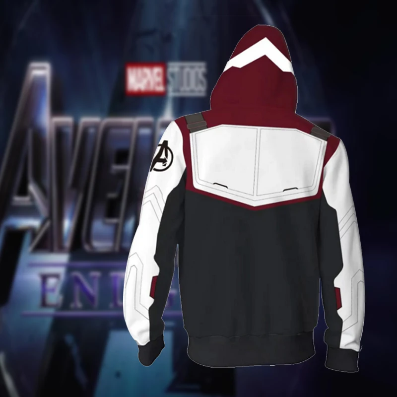 2019 Movie Avengers Endgame Quantum Realm Sweatshirt Jacket Advanced Tech Hoodie Cosplay Costume Superhero Captain Iron Man