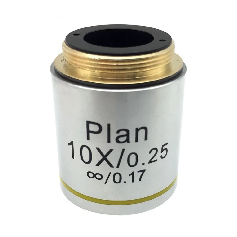 Infinity Plan Achromatic Objective Lens 4X 10X 40X 100X w/ RMS Mounting Thread DIN 45mm for Professional Biological Microscope