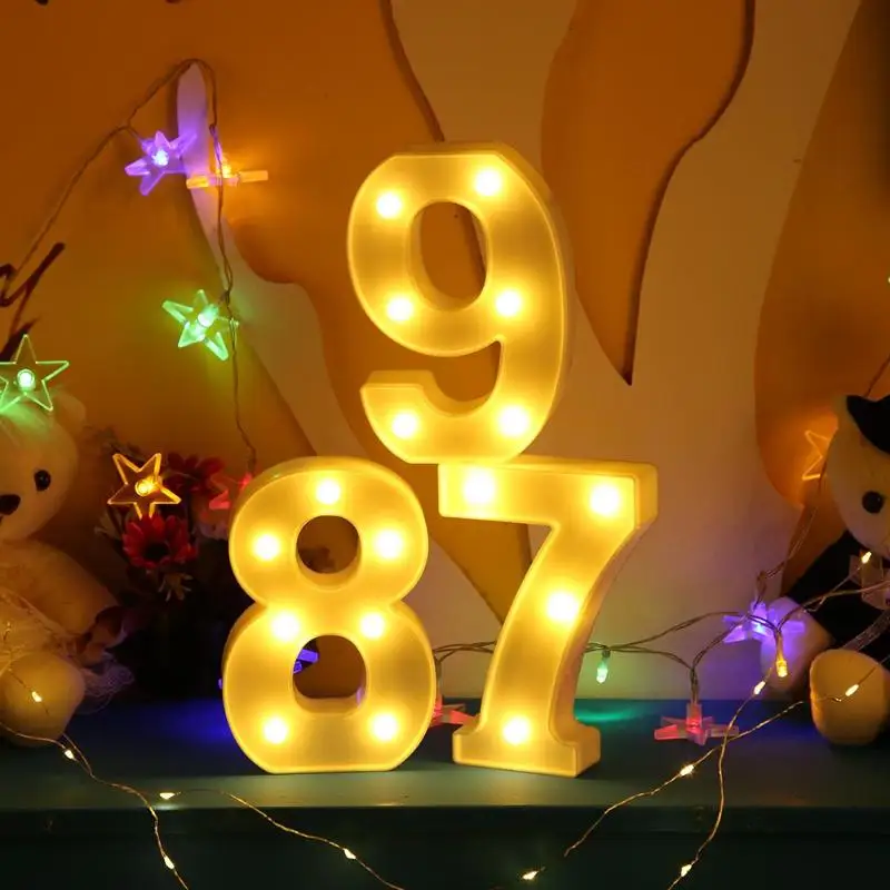 Download 3D LED Light White Number Marquee Sign Indoor Wall Hanging ...