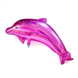 Дельфин красный Мультфильм Алюминий форма фольга розовая игрушка милый новый шар Синий