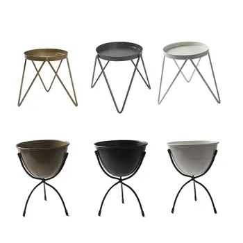 

Patio Flower Pot Plant Stand Wrought Iron Indoor Balcony Floor-Standing Flower Few Simple Living Room Single-Layer Pot Rack