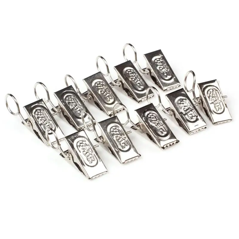 

40 PCS New Stainless Steel Curtain Rod Clip Rings Drapery Clips Window Screen Clips Curtains Bar Hotel Home Accessories Gadget