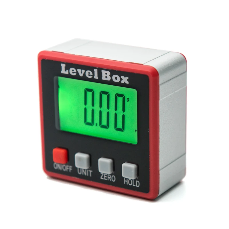 DANIU Red Precision Digital Protractor Inclinometer Level Box Digital Angle Finder Bevel Box With M