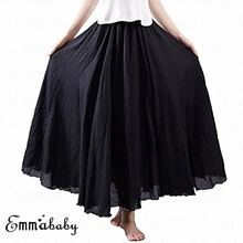 Женские льняные многослойные с высокой талией свободные качели вечерние пляжные повседневные юбки