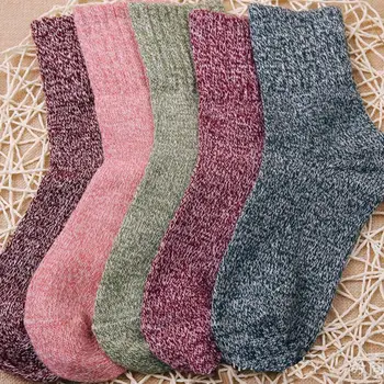 

Spring And Autumn Sock Cotton Women's Casual Wild Mid Sock Pure Color Comfortable Double Needle Women Mid Sock