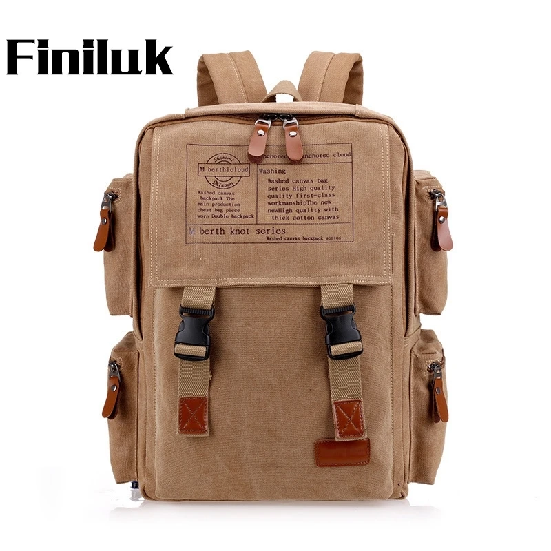 

Finiluk High Capacity Backpack Men Double Shoulder Bag Male Canvas Multi-function Travel Bag Durable Bags DBIX057 PT49