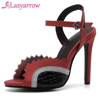 

Lasyarrow Wedding Shoes Summer Style Ankle Strap Gladiator Shoes Woman High Heels Open Toe Sexy Party Shoes Sandalias Mujer J604