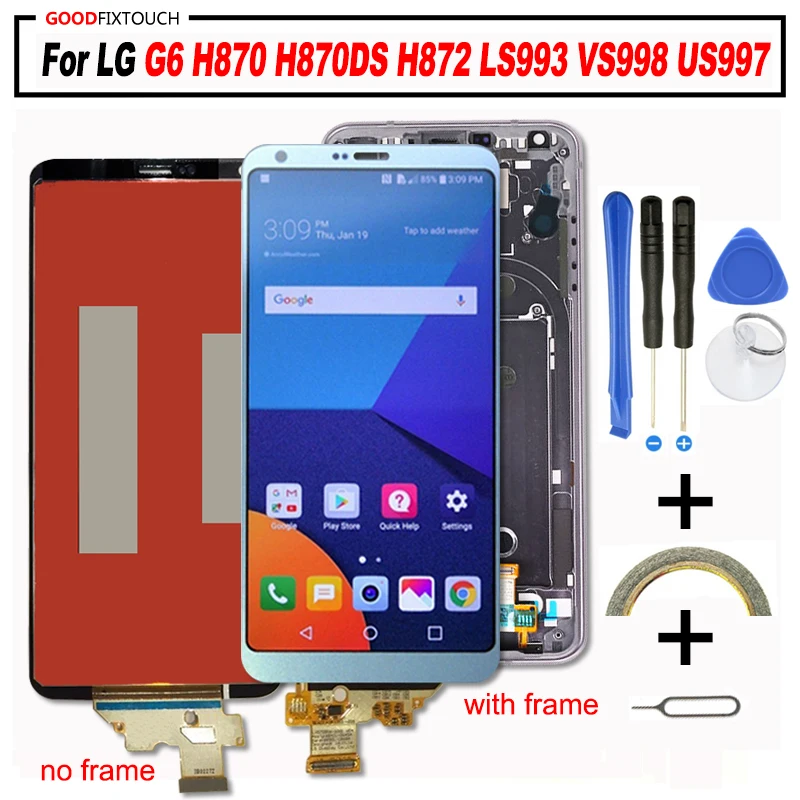 5 7 &quotпротестированный ЖК-дисплей с сенсорным экраном для LG G6 сменный рамкой в