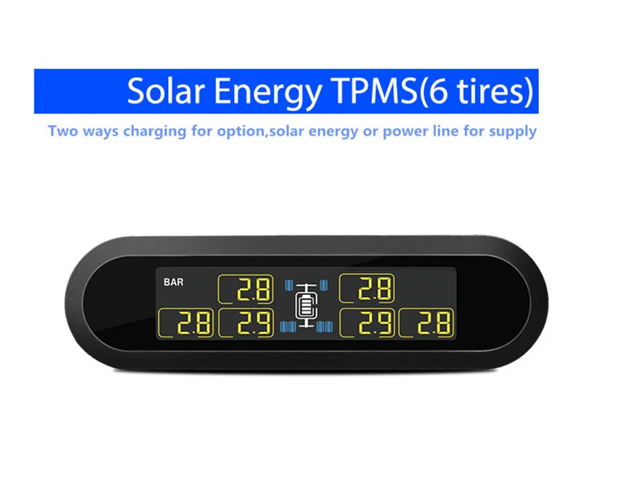 Беспроводная система контроля давления в шинах TPMS + 6 с ЖК дисплеем внешним