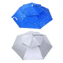 Портативный складной головной зонтик шляпа анти-дождь Открытый Кемпинг Пешие Прогулки рыбалка зонтик от солнца колпачок для зонтика