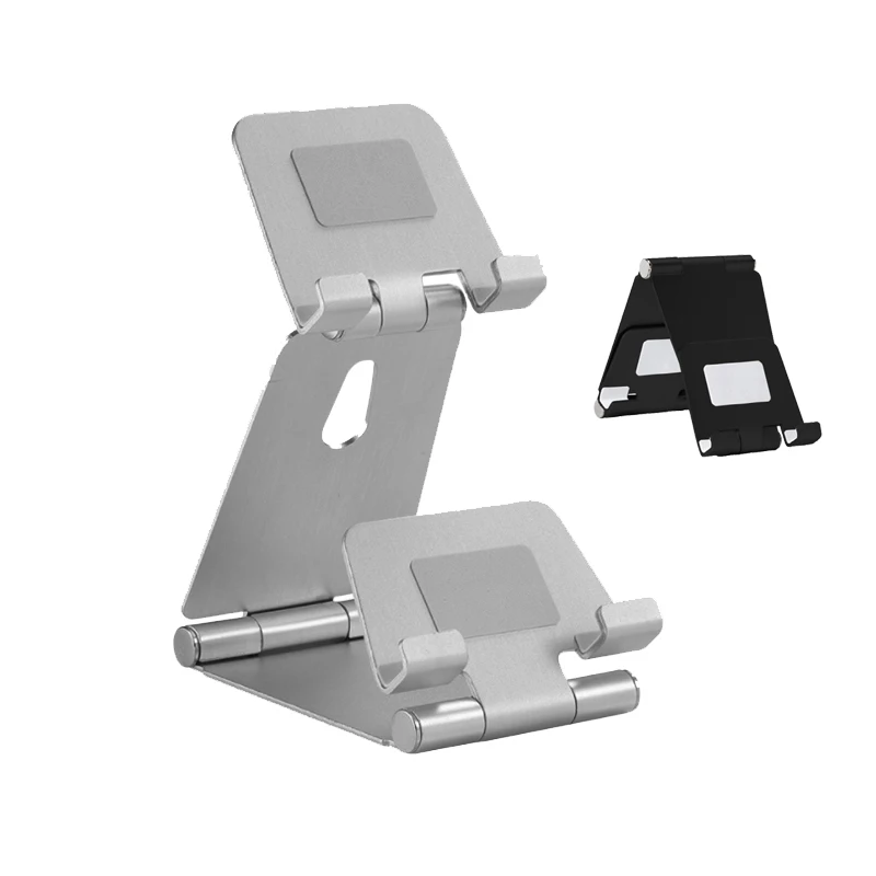 

Phone Holder Aluminum Alloy Rotatable Holder Stand Desktop Double Table Holder Bracket For Iphone X For Samsung Tablet