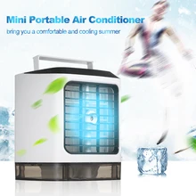 Мини портативный вентилятор испарительный кондиционер увлажнитель воздуха USB Настольный воздушный охладитель очиститель охлаждающий вентилятор с 7 цветами светодиодный светильник