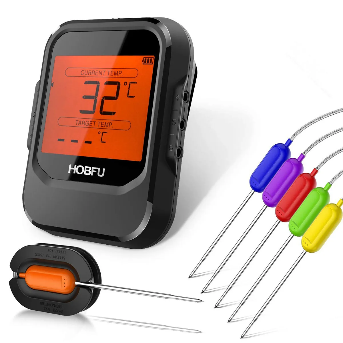 2 / 6 probes bluetooth wireless remote digital smart bbq grill barbecue