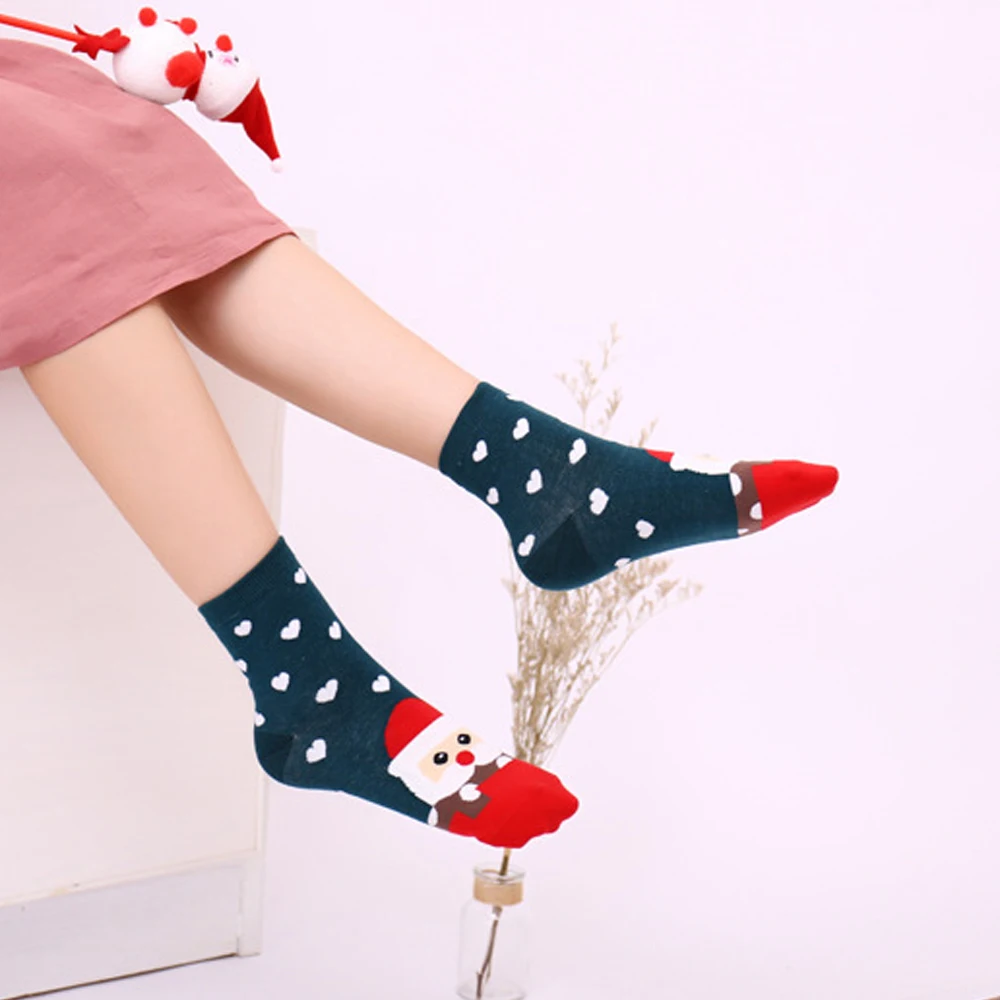

New Autumn Winter Warming Breathable Kawaii Christmas Socks Santa Claus Deer Bear Snowman Adult Cotton Socks Harajuku Cute Socks