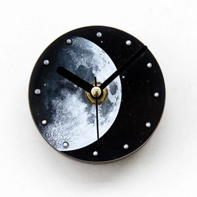 Водостойкая присоска настенные часы Луна холодильник Модный магнит на холодильник часы Вселенная планета домашний декор