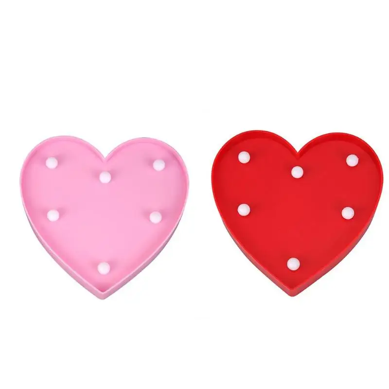 

Romantic 3D Love Heart 6 LED Night Light Digital Novelty Lamp Marquee Propose Valentine Wedding Decor Match Numbers Letter Light