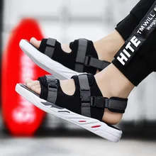 Мода Досуг Для Мужчин's босоножки Basic с передним и задним ремнем модные летние ботинки, крючок, петля Повседневное швейная мужская пляжная обувь