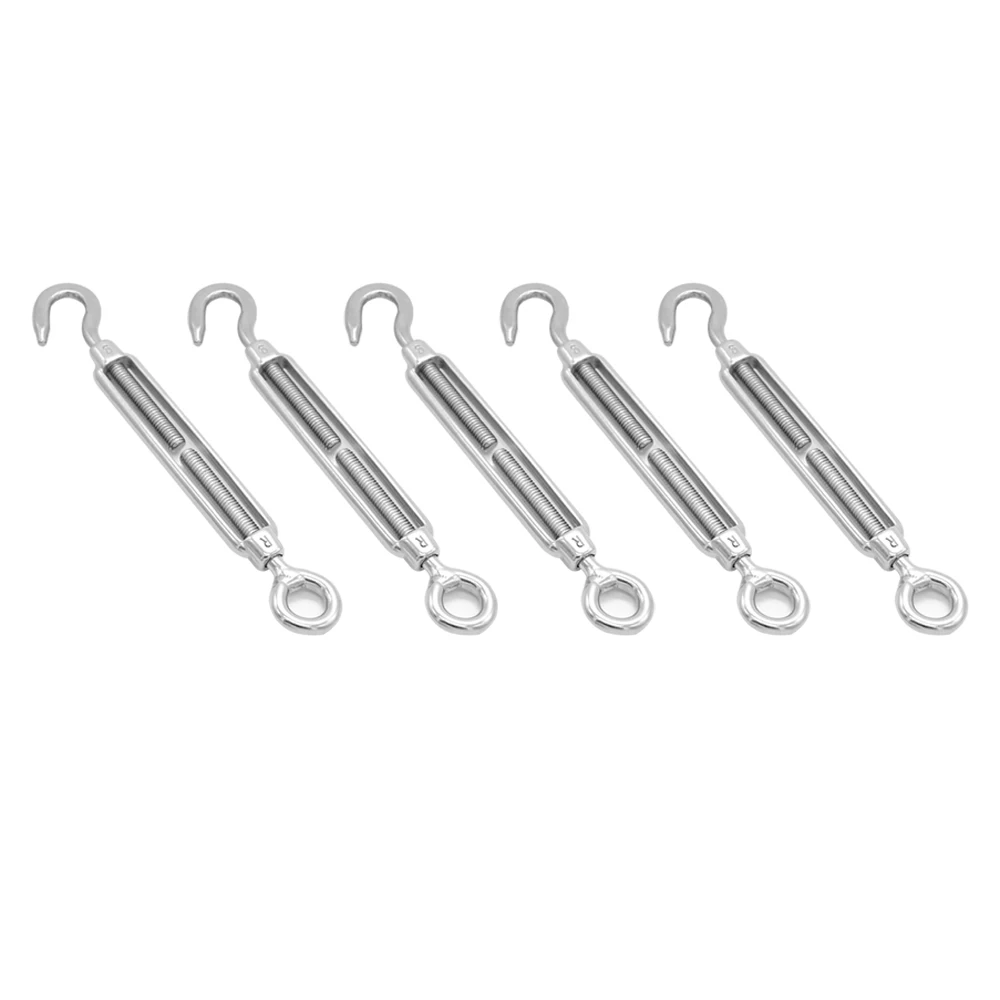 Pack-of-6 M6 6PCS Hook Eye Turnbuckle Wire Tensioner Stainless Steel Heavy Duty Turnbuckle Rope Tension