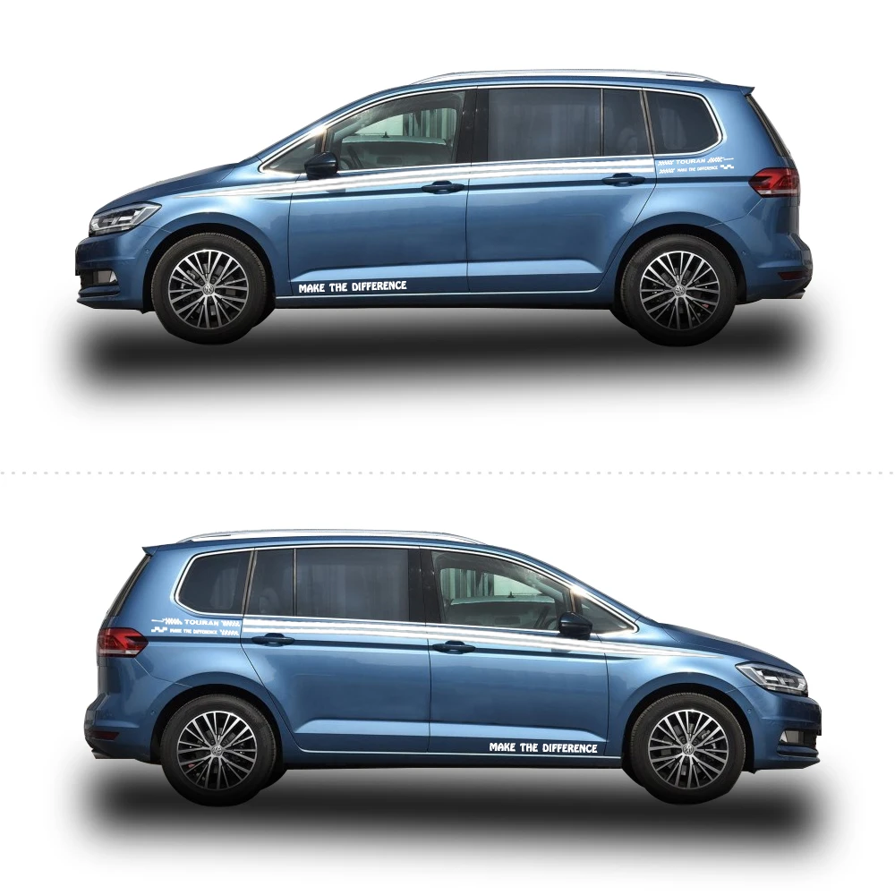 Для Volkswagen VW Touran, автомобильные наклейки, автомобильные наклейки на кузов, наклейки, сделай сам, украшение автомобиля, гоночная наклейка, автомобильные аксессуары, 280 см