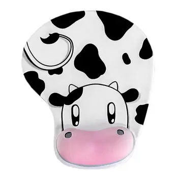 

K8 Cute Cow PU Anti-Slip Mouse Pad Mat with Silicone Wrist Rest for Macbook