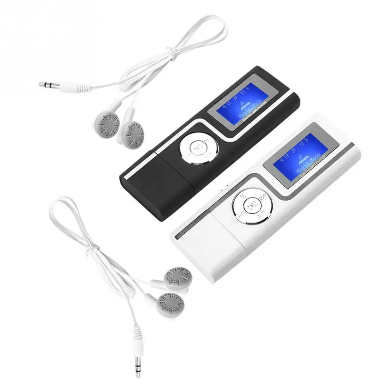 

VBESLIFE Portable MP3 Player Straight Plug-in USB MP3 With Screen TF Card Slot U Disk Card Reader with Earphones