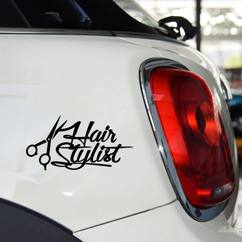17*8.8cm Hair Stylist Decal Beauty Style Fashion Delicate Scissor Window Bumper Sticker Car Decor Vinyl Decals