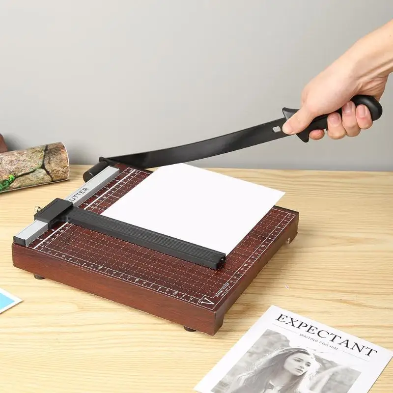 

Wood Base B5 Paper Guillotine Cutter Paper Trimmer Precision Paper Card Cut Home Office Paper Photo Cutter Cutting Stationery