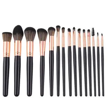 

15pcs Professional Wooden Handle Makeup Brushes Set Multifunction Cosmetic Brushes Soft Blush Powder Eye Beauty Brush Kit