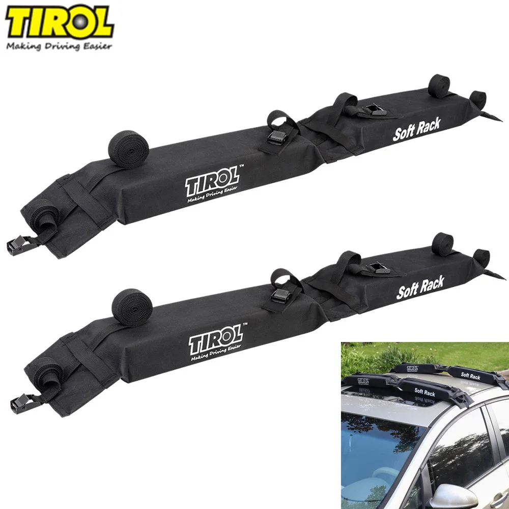 Tirol السيارات لينة حامل سقفي 2 قطعة/مجموعة الأمتعة الأسود سهلة رف تحميل أضعاف أكسفورد سهلة رف تحميل 60kgs الأمتعة اكسسوارات