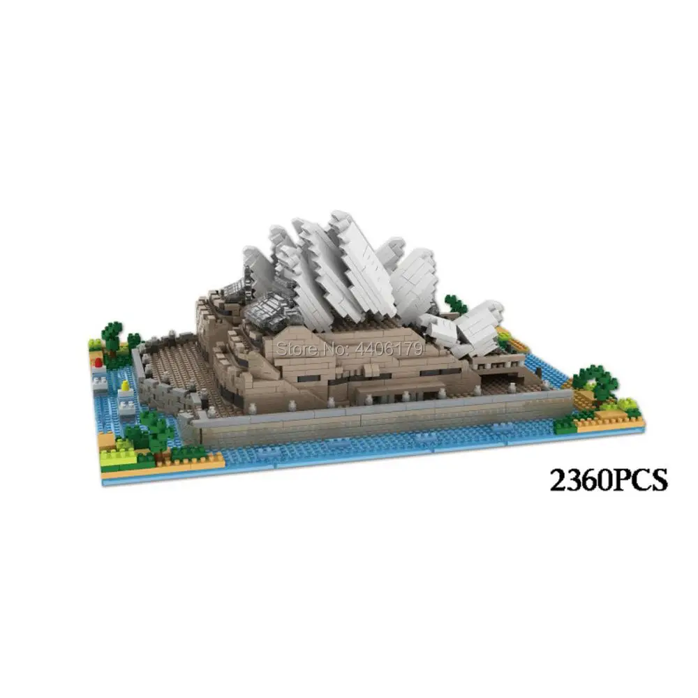 

hot Creative city architecture mini Street view Sydney Opera House Australia micro diamond building block model bricks toys gift