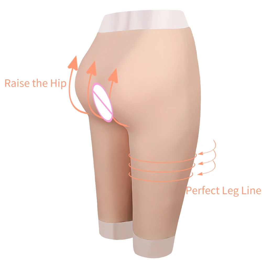 KOOMIHO Silicone Increase Hip 5-Point Pant Crossdressing Enhancer Ass Pussy Underwear Shaper Hip Up Transgender Drag Queen 2G