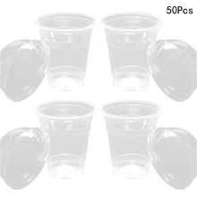 50 шт., 400 мл, 6 г, пластиковые стаканчики, молочный чай, прозрачные одноразовые стаканчики с отверстием, купольные крышки для ресторана, кафе, чайного магазина